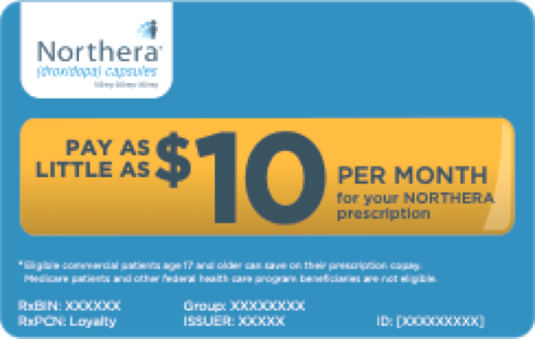 Northera Copay Card: Pay as little as $10 per month for your NORTHERA prescription
