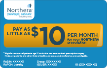 Pay as little as $10 a month for your Northera prescription