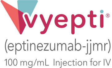 VYEPTI® (eptinezumab-jjmr) logo.
