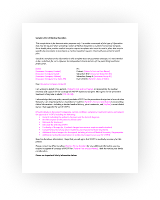 Letter of Medical Exception thumbnail