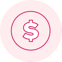Dollar sign inside a circle icon