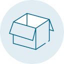 Open shipping box icon